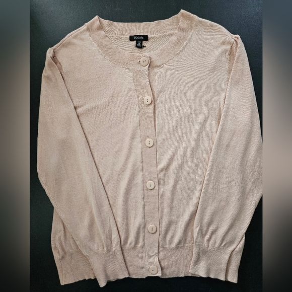 NWT - Silk Blend Bogari Flesh Colored Cardigan w Flower - Size XL - Picture 3 of 8